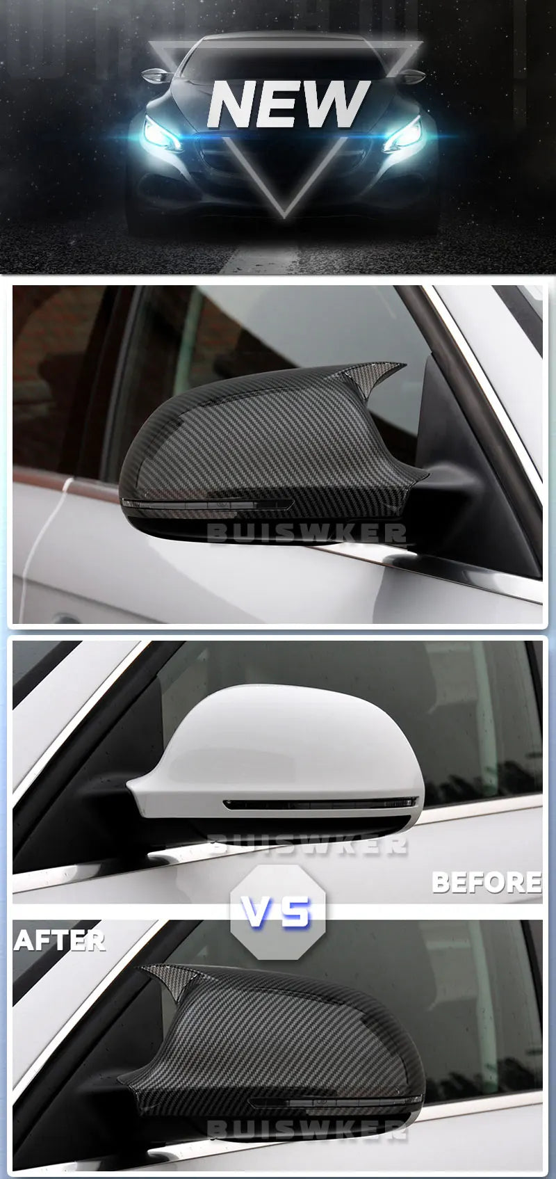 Performance Mirror Caps - Fits Audi A3 / A4 / A5 / A6 / Q3