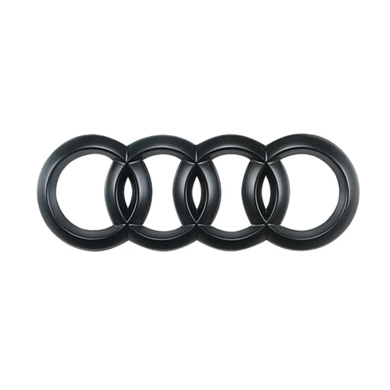 Gloss Black Audi Emblem Set - Front & Rear • Fits Most Audi Models