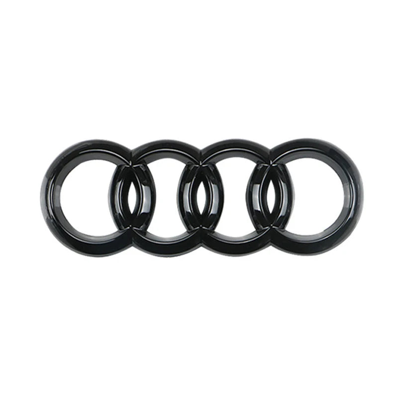 Gloss Black Audi Emblem Set - Front & Rear • Fits Most Audi Models