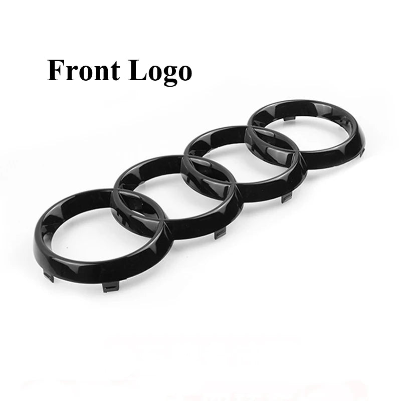 Gloss Black Audi Emblem Set - Front & Rear • Fits Most Audi Models