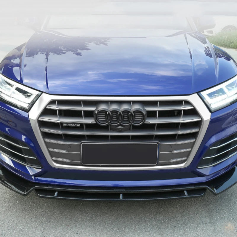 Gloss Black Audi Emblem Set - Front & Rear • Fits Most Audi Models