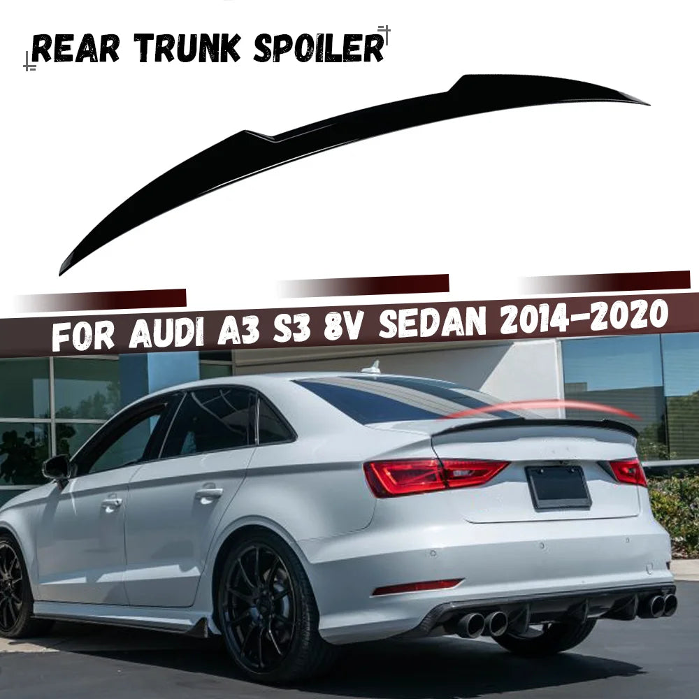 Rear Roof Spoiler – OEM+ Sport Style - Fits Audi A3 / S3 8V Sedan (2014–2020)