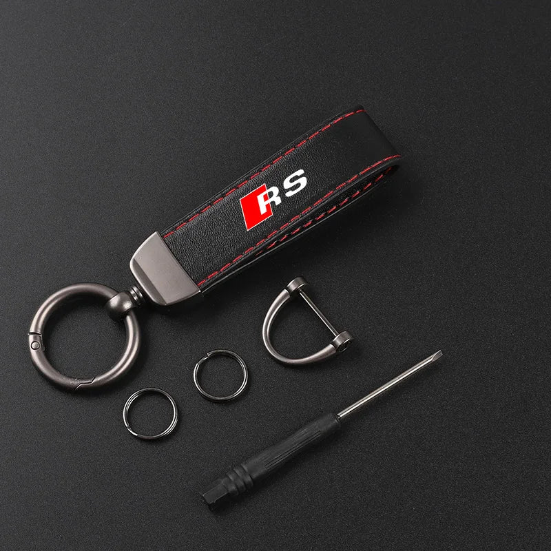 Deluxe Leather Keychain Pendant AUDI RS