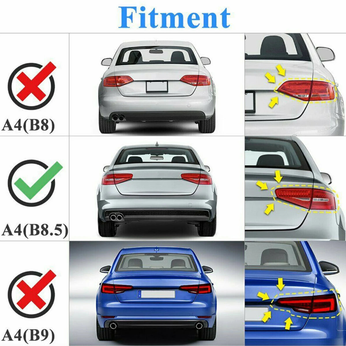Ducktail Rear Spoiler – OEM Sport Look - Fits Audi A4 B8.5 Sedan