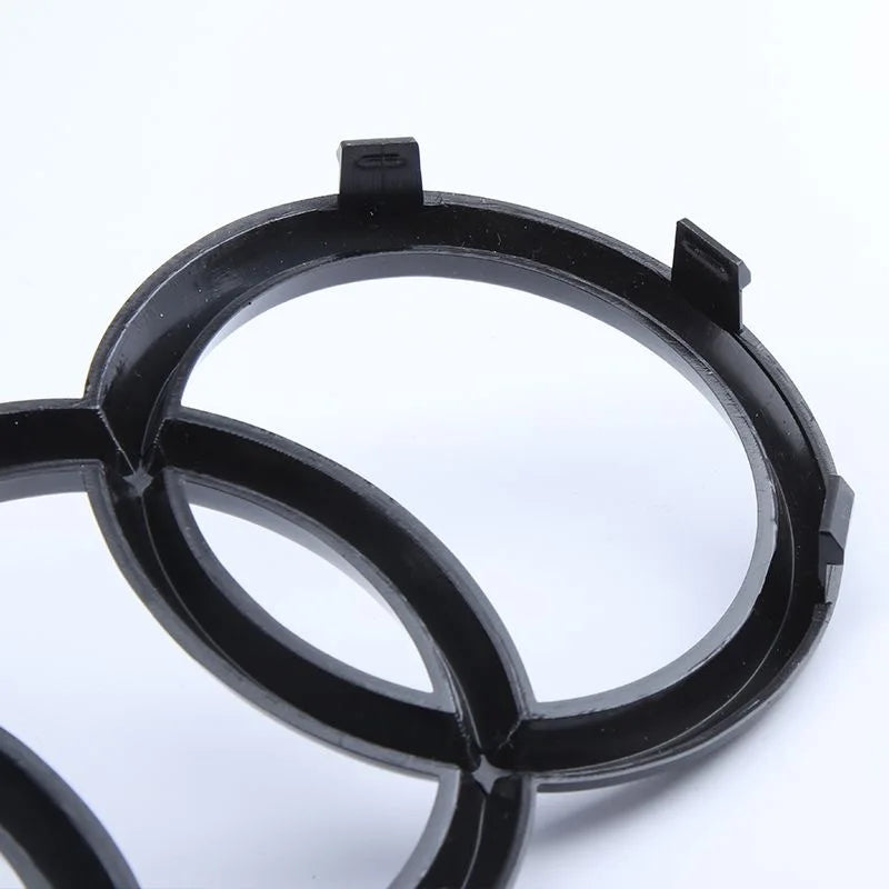 Gloss Black Audi Emblem Set - Front & Rear • Fits Most Audi Models