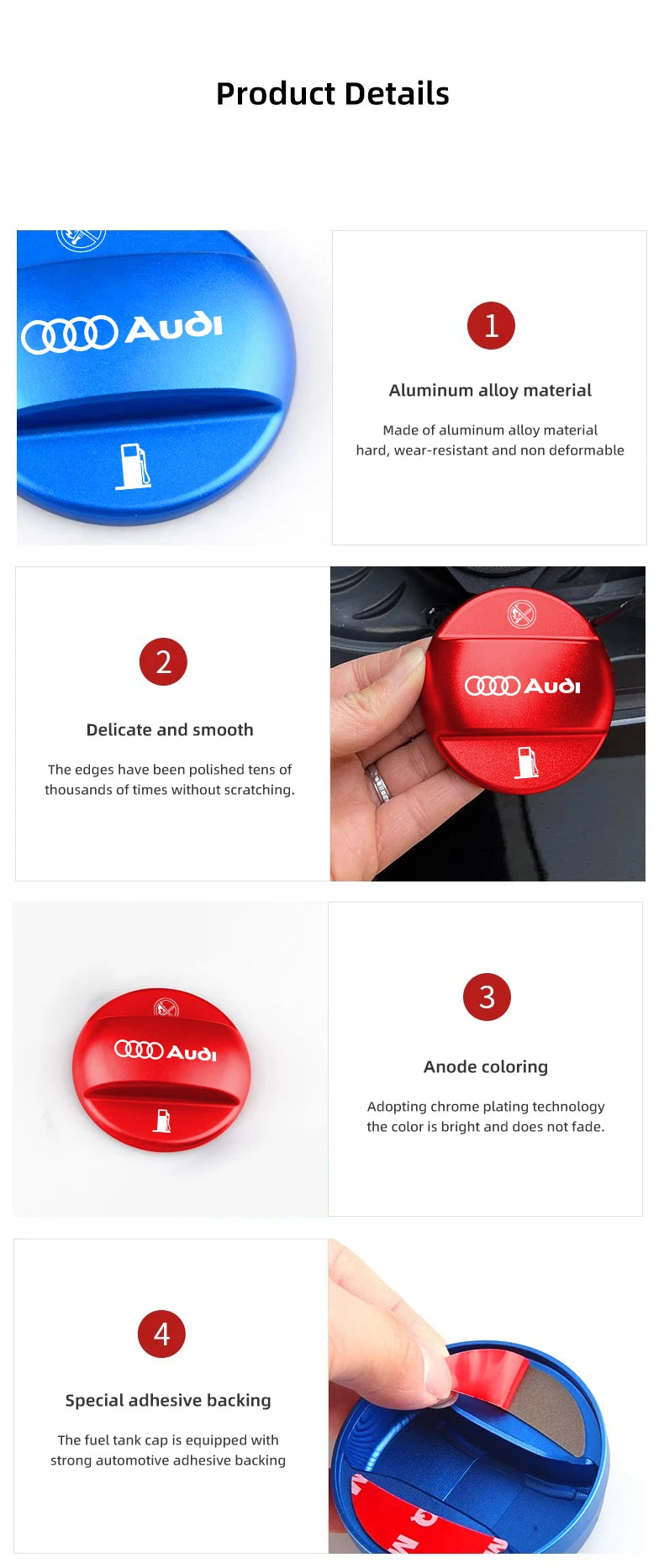 Audi Fuel Cap Cover - Fits most models.