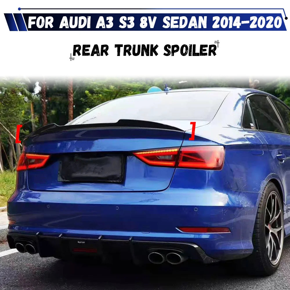 Rear Roof Spoiler – OEM+ Sport Style - Fits Audi A3 / S3 8V Sedan (2014–2020)