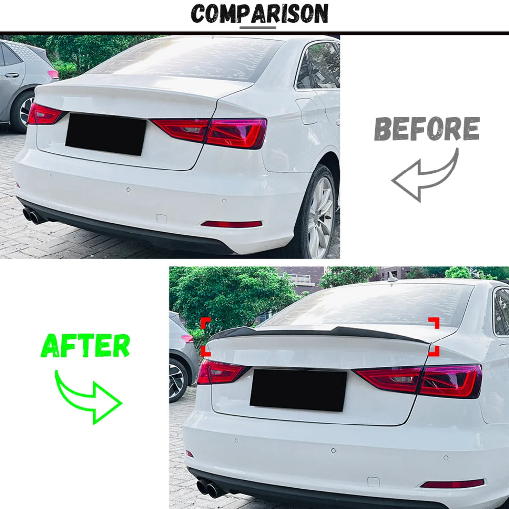 Rear Roof Spoiler – OEM+ Sport Style - Fits Audi A3 / S3 8V Sedan (2014–2020)