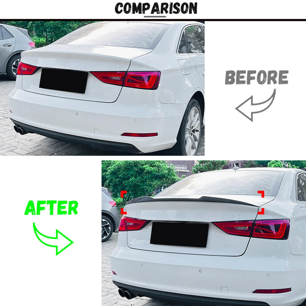 Rear Roof Spoiler – OEM+ Sport Style - Fits Audi A3 / S3 8V Sedan (2014–2020)