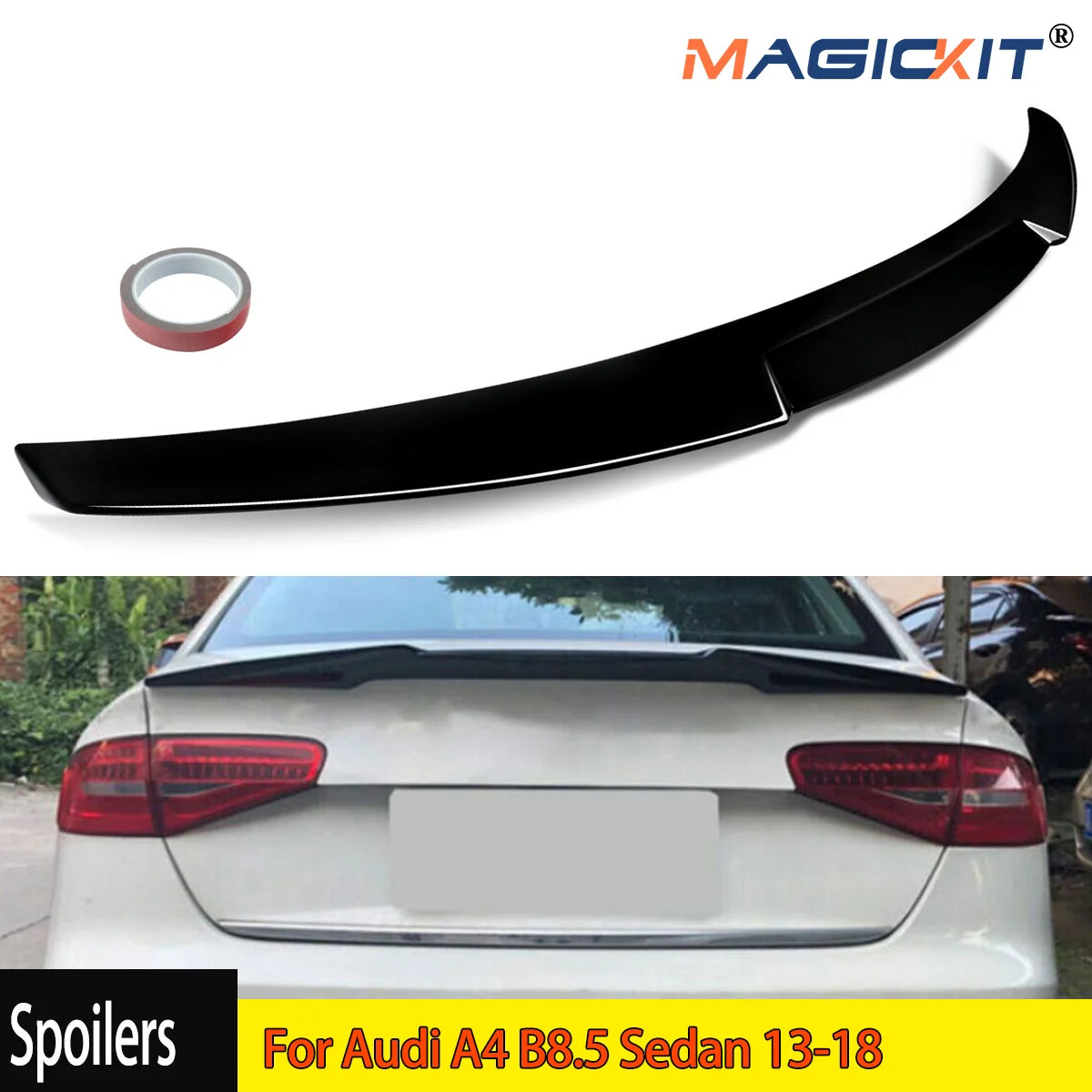 Ducktail Rear Spoiler – OEM Sport Look - Fits Audi A4 B8.5 Sedan