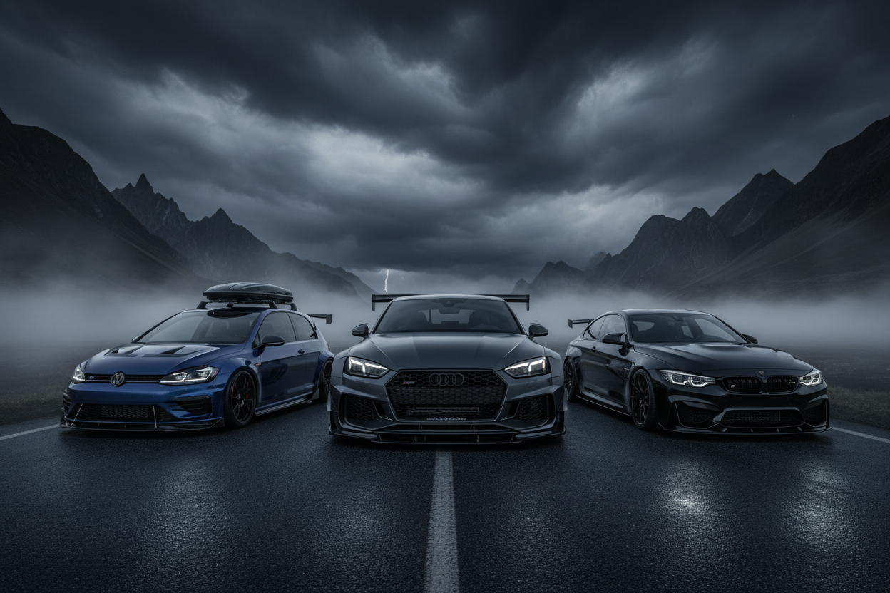 make it more dark scenic, and make the audi into an RS5.